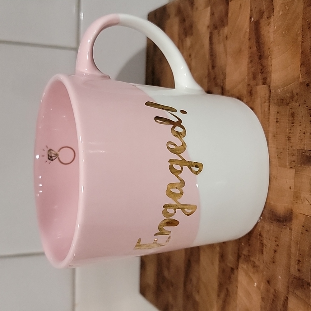 Engaged Pink, White & Gold mug